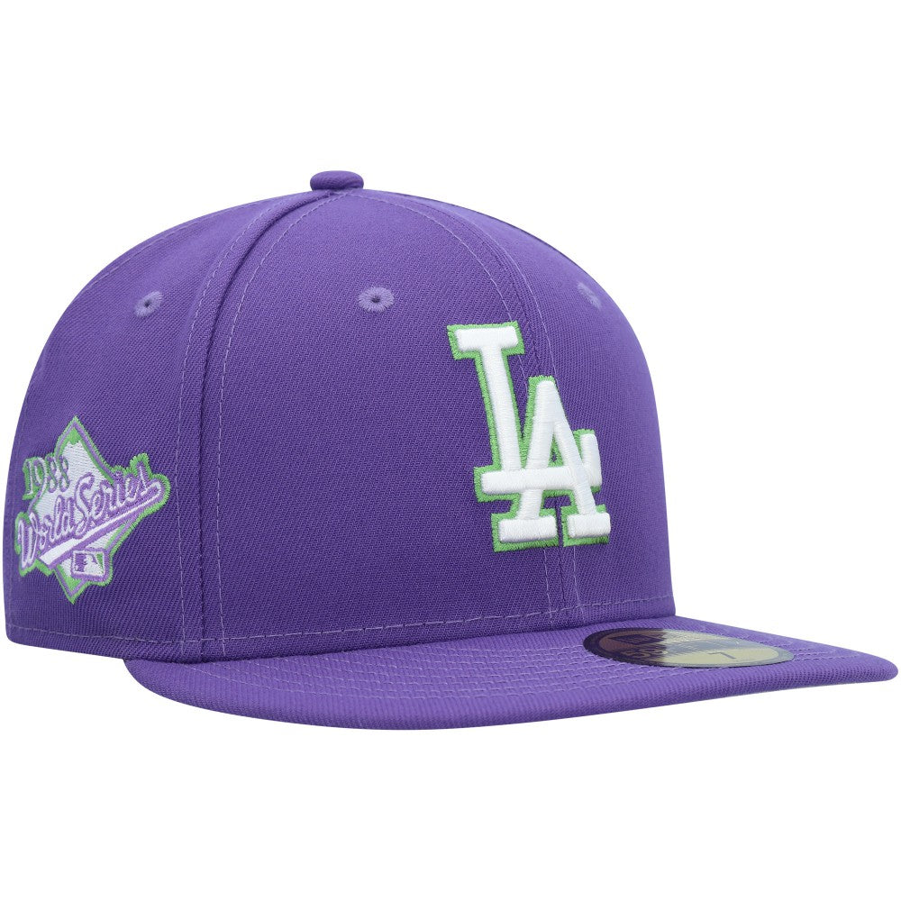 Los Angeles Dodgers New Era Lime Side Patch 59FIFTY Fitted Hat Lifestyle