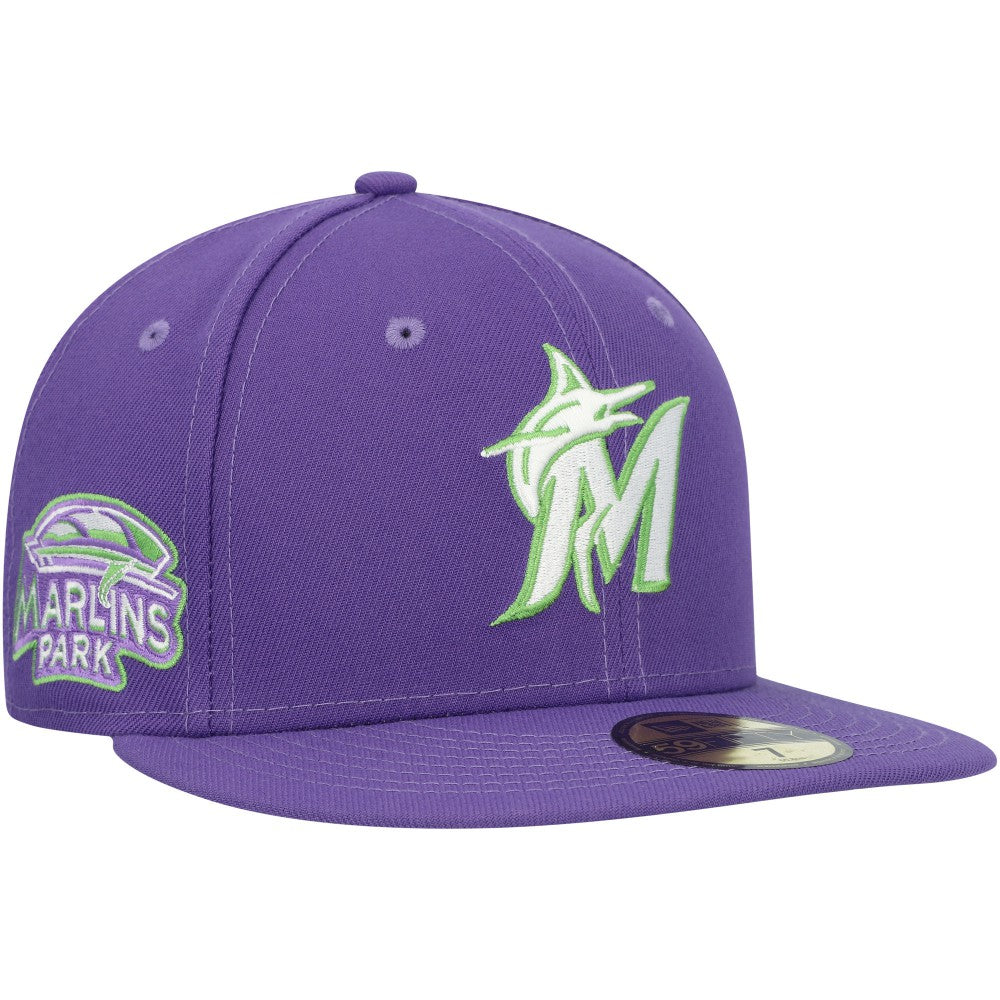 Miami Marlins New Era Lime Side Patch 59FIFTY Fitted Hat for sale