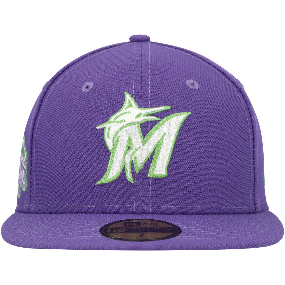 Miami Marlins New Era Lime Side Patch 59FIFTY Fitted Hat for sale