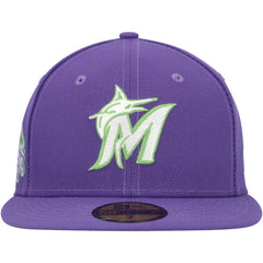 Miami Marlins New Era Lime Side Patch 59FIFTY Fitted Hat for sale