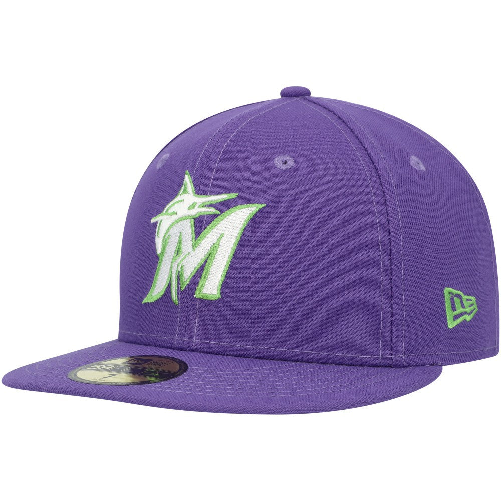 Miami Marlins New Era Lime Side Patch 59FIFTY Fitted Hat for sale