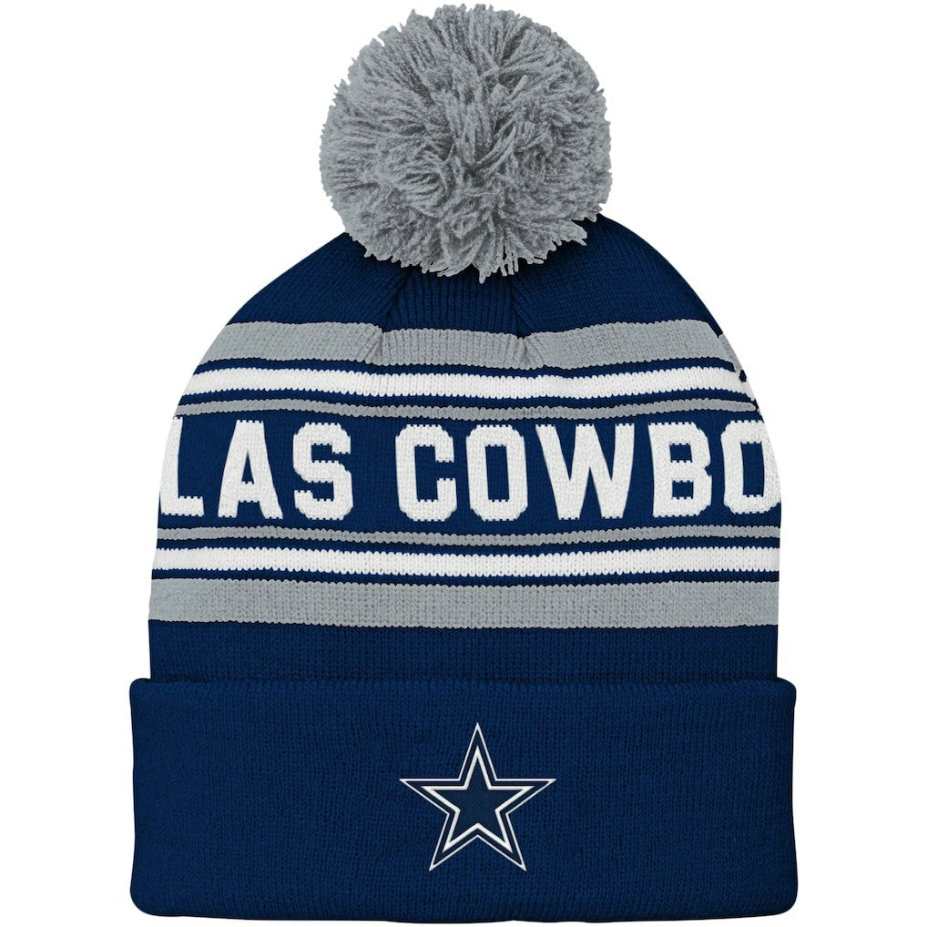 Dallas Cowboys Preschool Jacquard Cuffed Knit Hat with Pom Navy - NFL