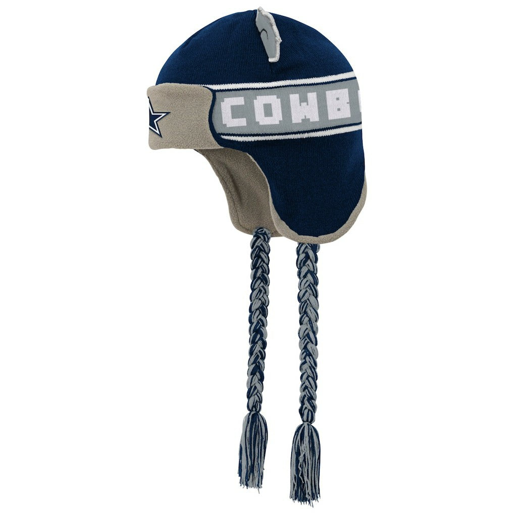 Dallas Cowboys Youth Wordmark Ears Trooper Knit Hat Navy - NFL