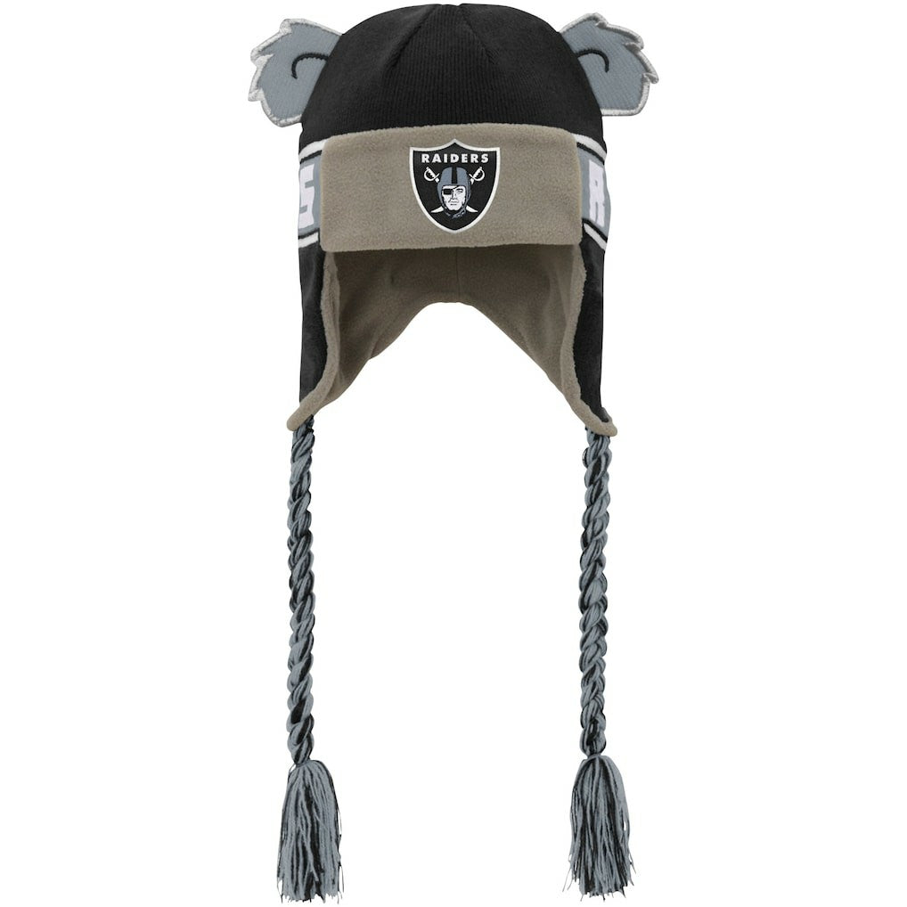 Las Vegas Raiders Youth Wordmark Ears Trooper Knit Hat Black - NFL