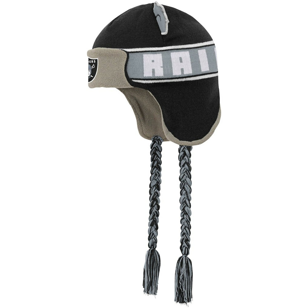 Las Vegas Raiders Youth Wordmark Ears Trooper Knit Hat Black - NFL