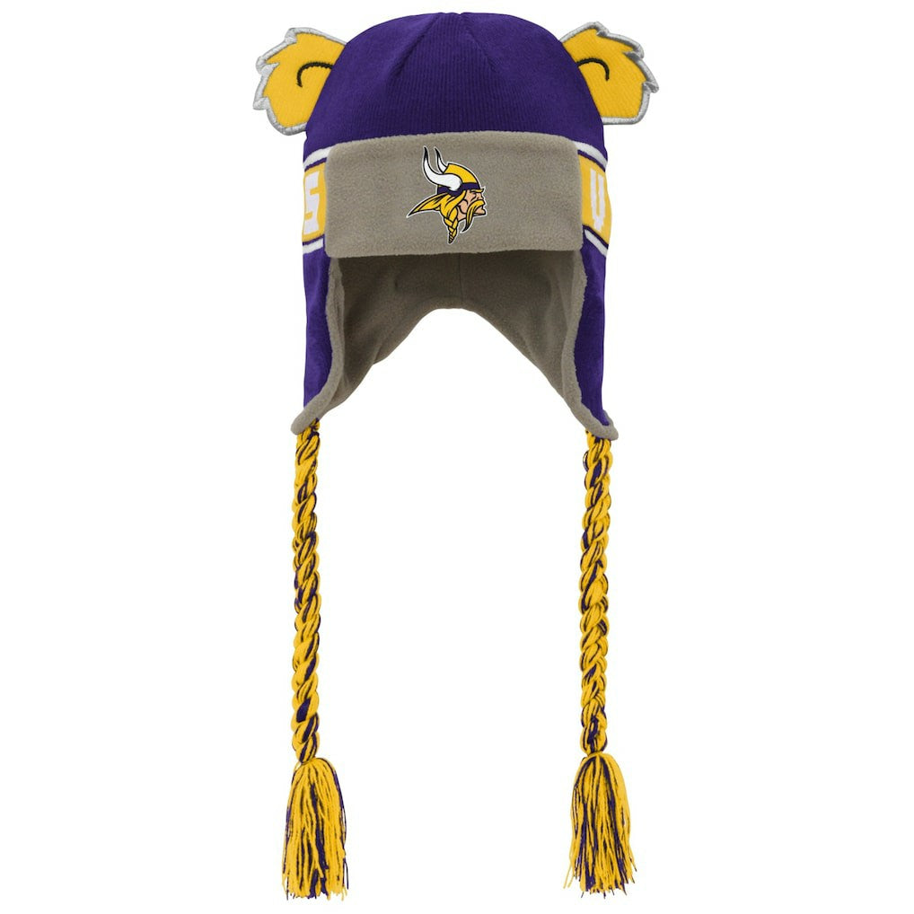 Minnesota Vikings Youth Wordmark Ears Trooper Knit Hat Purple - NFL