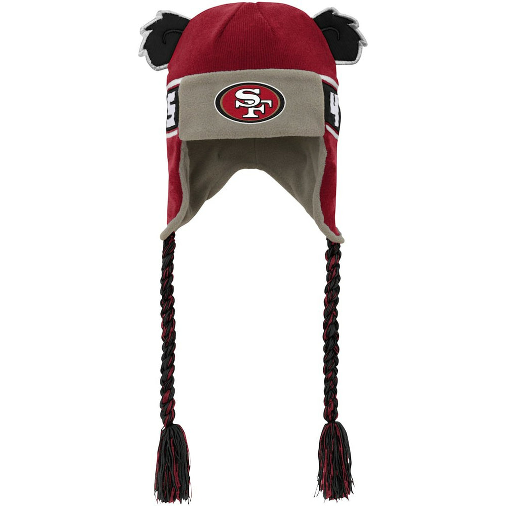 San Francisco 49ers Youth Wordmark Ears Trooper Knit Hat Scarlet - NFL