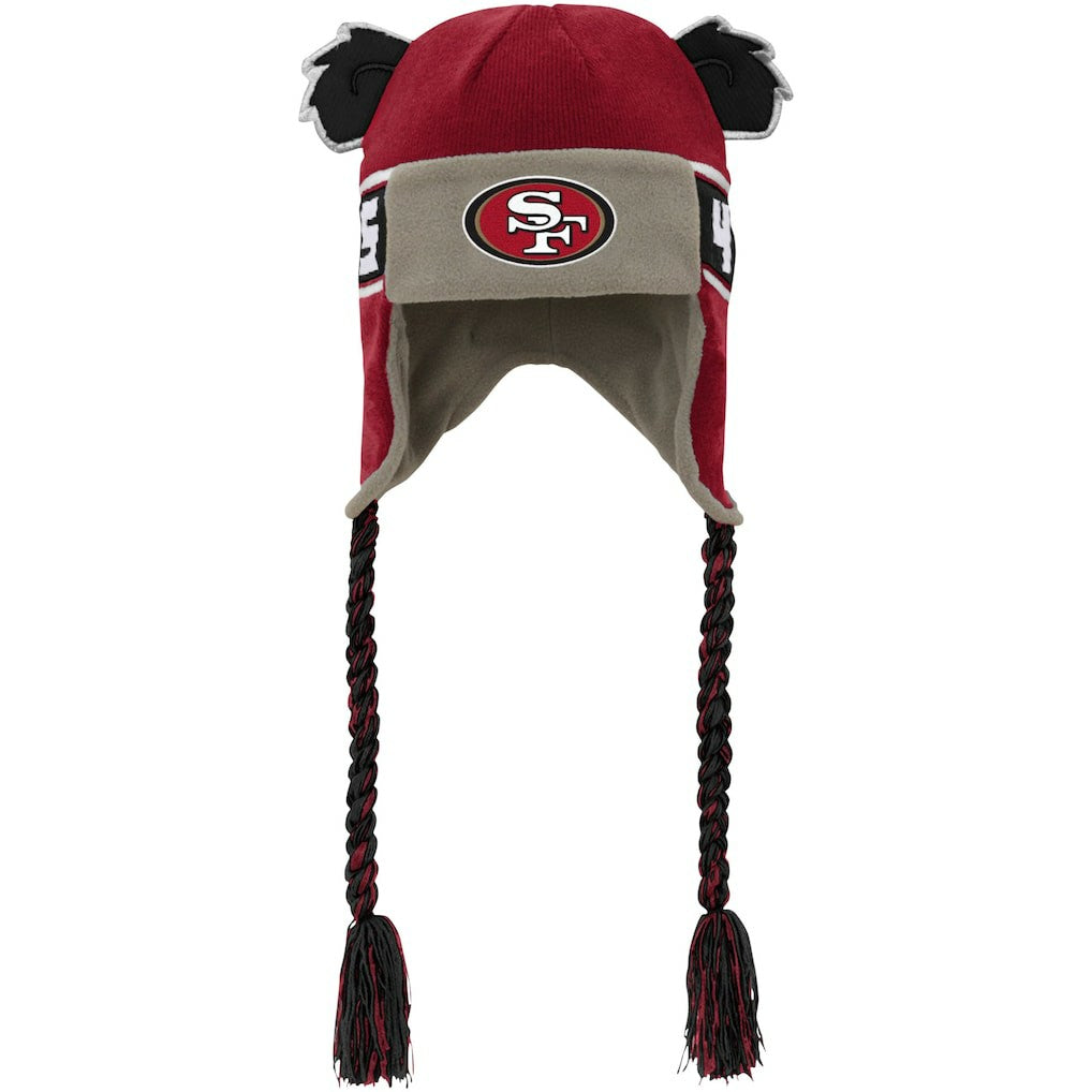 San Francisco 49ers Youth Wordmark Ears Trooper Knit Hat Scarlet - NFL