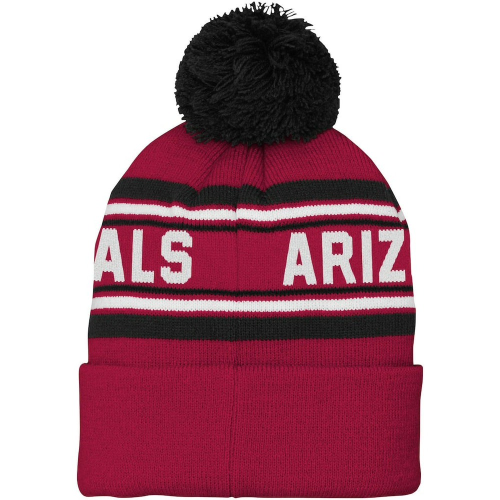 Arizona Cardinals Youth Jacquard Cuffed Knit Hat with Pom Cardinal - NFL
