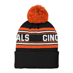 Cincinnati Bengals Preschool Jacquard Cuffed Knit Hat with Pom Black - NFL