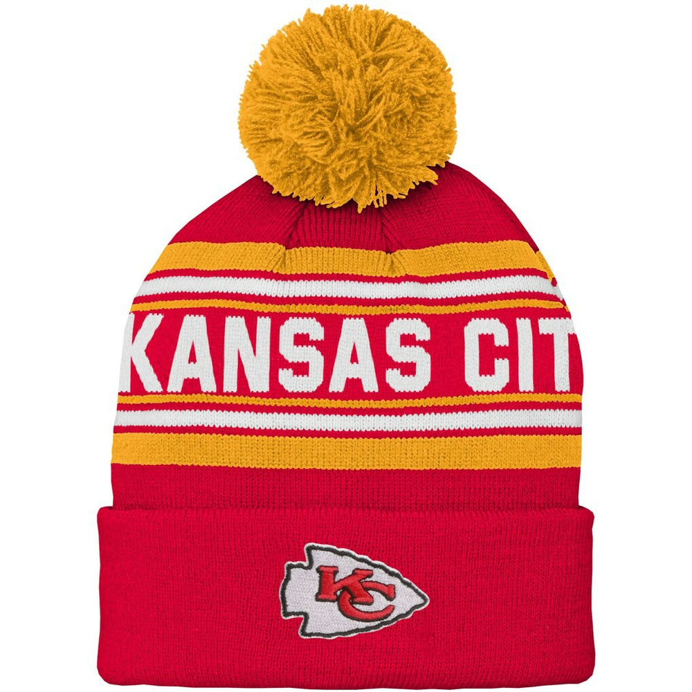 Kansas City Chiefs Preschool Jacquard Cuffed Knit Hat with Pom Red - NFL