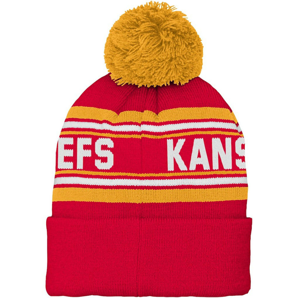 Kansas City Chiefs Preschool Jacquard Cuffed Knit Hat with Pom Red - NFL
