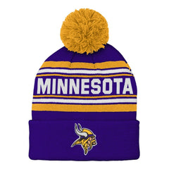 Minnesota Vikings Preschool Jacquard Cuffed Knit Hat with Pom Purple - NFL
