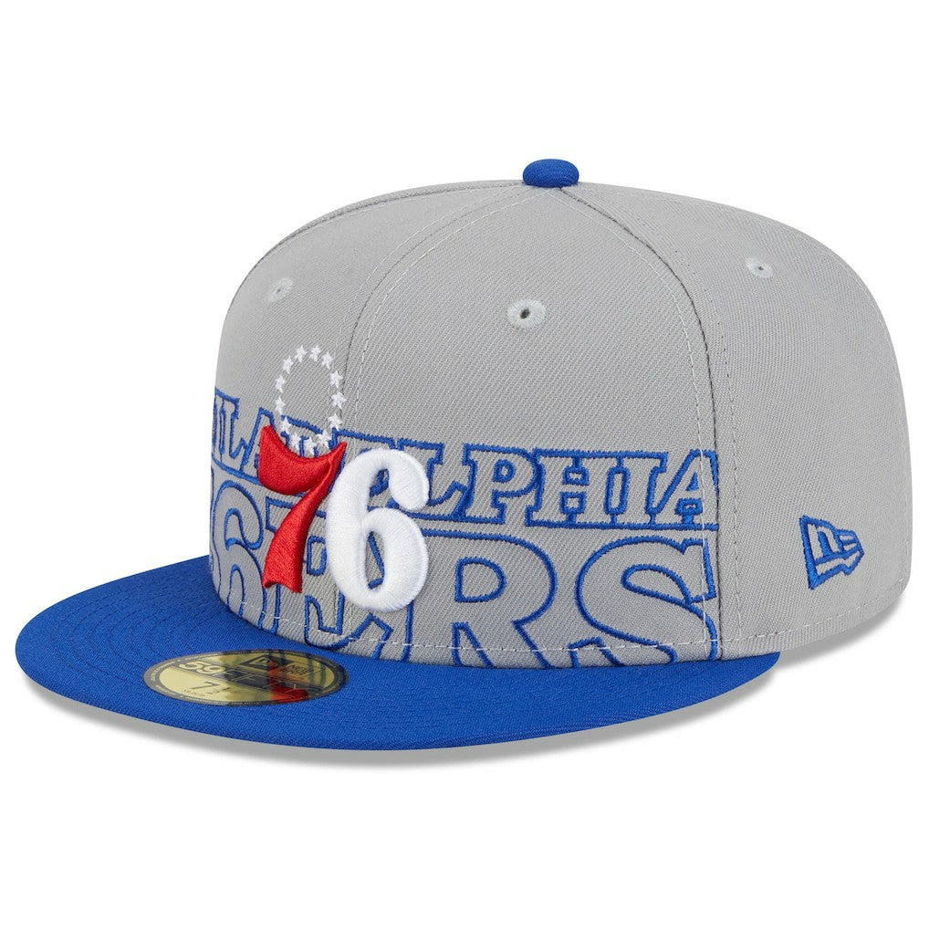 New Era - Philadelphia 76ers 2023 NBA Draft Two-Tone 59FIFTY Fitted Hat - Gray/Royal
