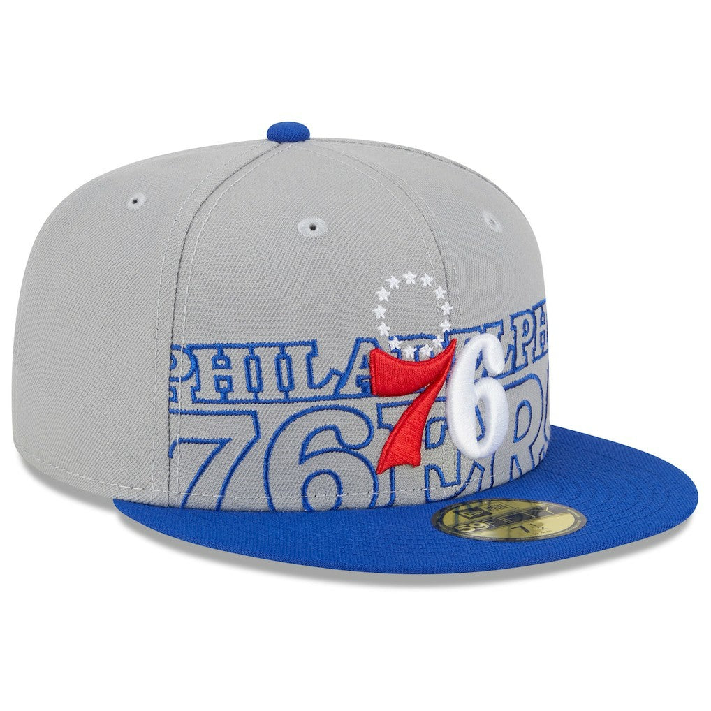 New Era - Philadelphia 76ers 2023 NBA Draft Two-Tone 59FIFTY Fitted Hat - Gray/Royal