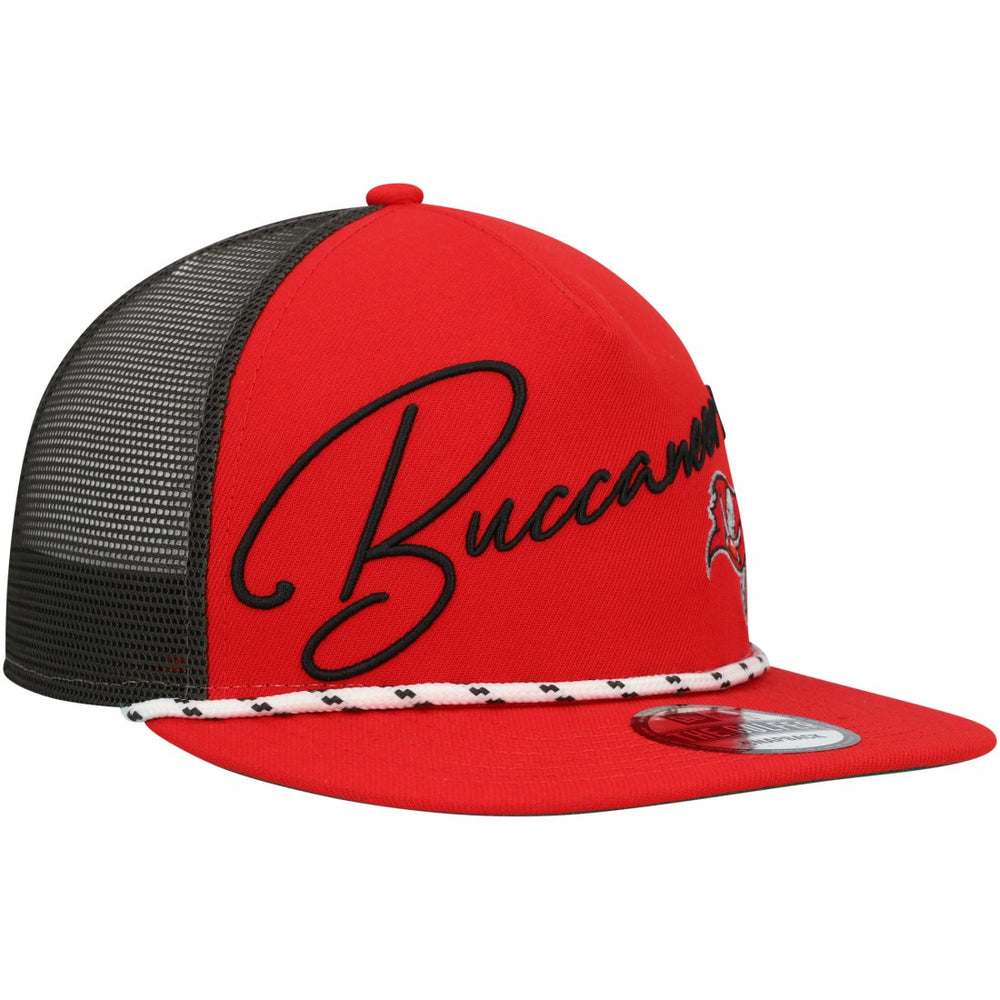 Tampa Bay Buccaneers New Era Script Logo Golfer 9FIFTY Snapback Hat Red - NFL