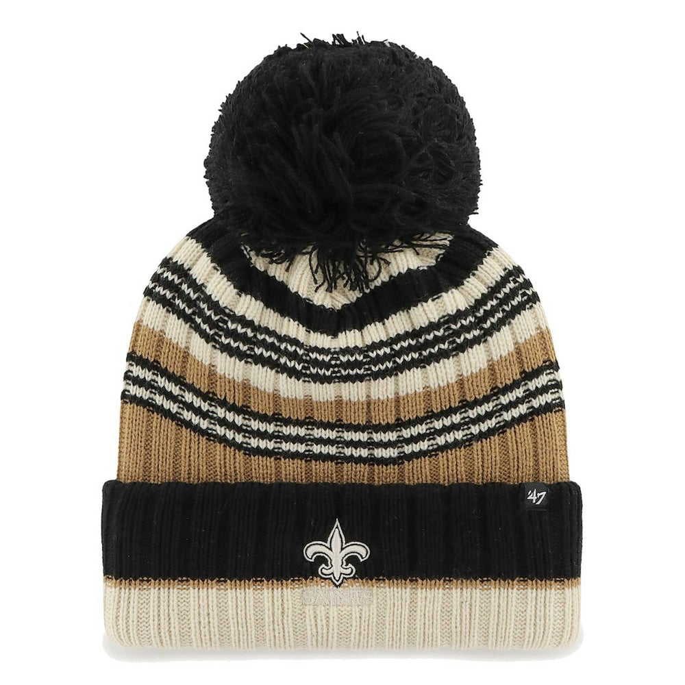 New Orleans Saints '47 Women's Barista Cuffed Knit Hat with Pom Natural - 47 brand