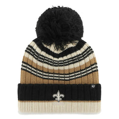 New Orleans Saints '47 Women's Barista Cuffed Knit Hat with Pom Natural - 47 brand