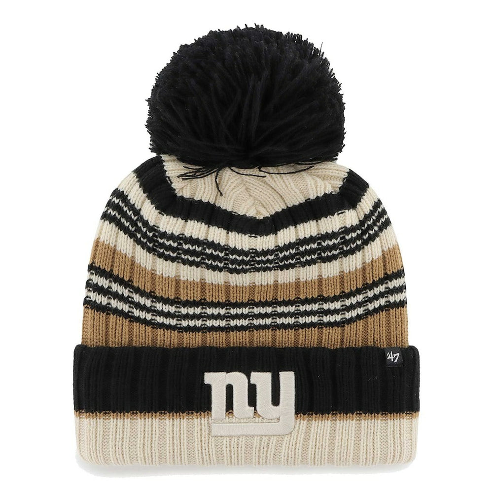 New York Giants '47 Women's Barista Cuffed Knit Hat with Pom Natural - 47 brand