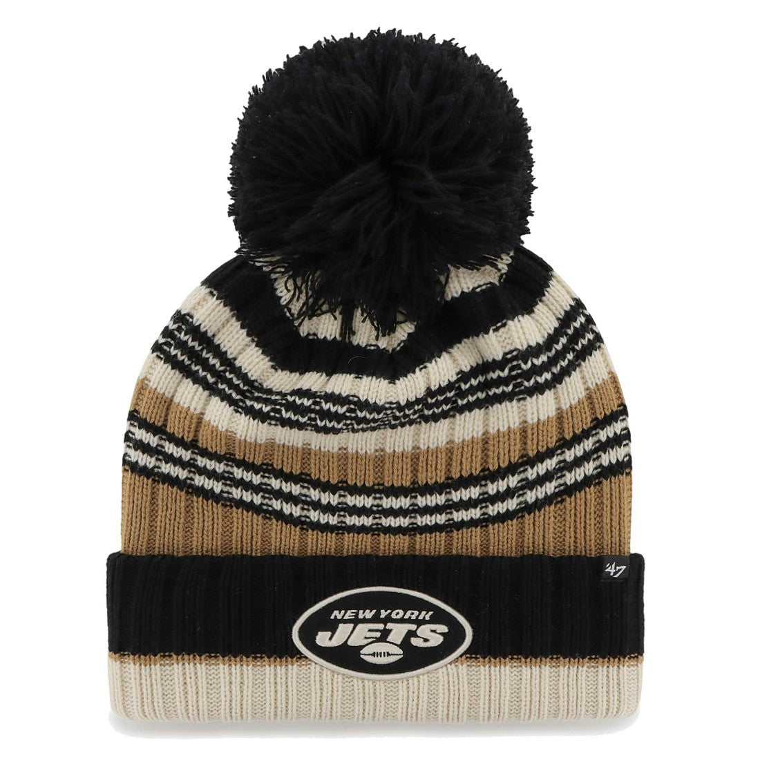 New York Jets '47 Women's Barista Cuffed Knit Hat with Pom Natural - 47 brand