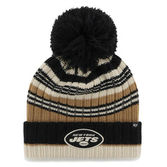 New York Jets '47 Women's Barista Cuffed Knit Hat with Pom Natural - 47 brand