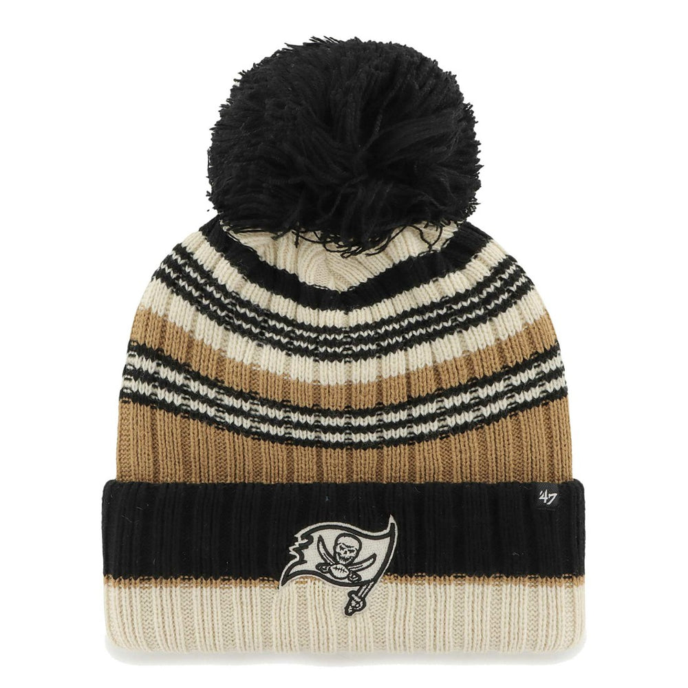 Tampa Bay Buccaneers '47 Women's Barista Cuffed Knit Hat with Pom Natural - 47 brand