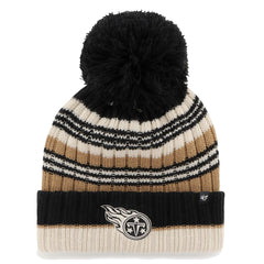 Tennessee Titans '47 Women's Barista Cuffed Knit Hat with Pom Natural - 47 brand