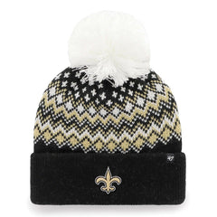 New Orleans Saints '47 Women's Elsa Cuffed Knit Hat with Pom Black - 47 brand