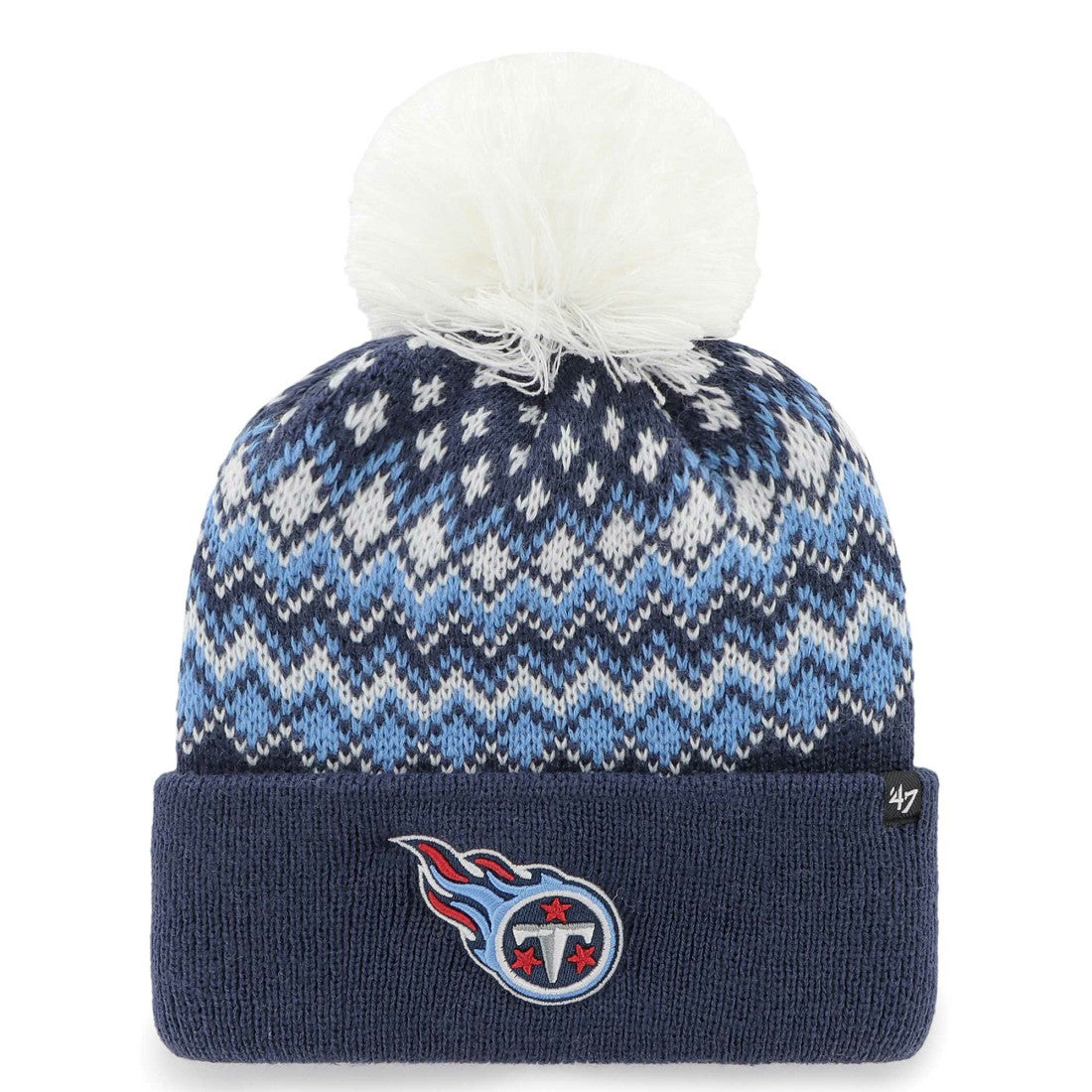 Tennessee Titans '47 Women's Elsa Cuffed Knit Hat with Pom Navy - 47 brand