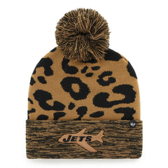 New York Jets '47 Women's Rosette Cuffed Knit Hat with Pom Brown - 47 brand
