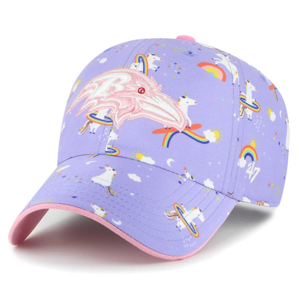 Baltimore Ravens '47 Girls Preschool Unicorn Clean Up Adjustable Hat Lavender - 47 brand