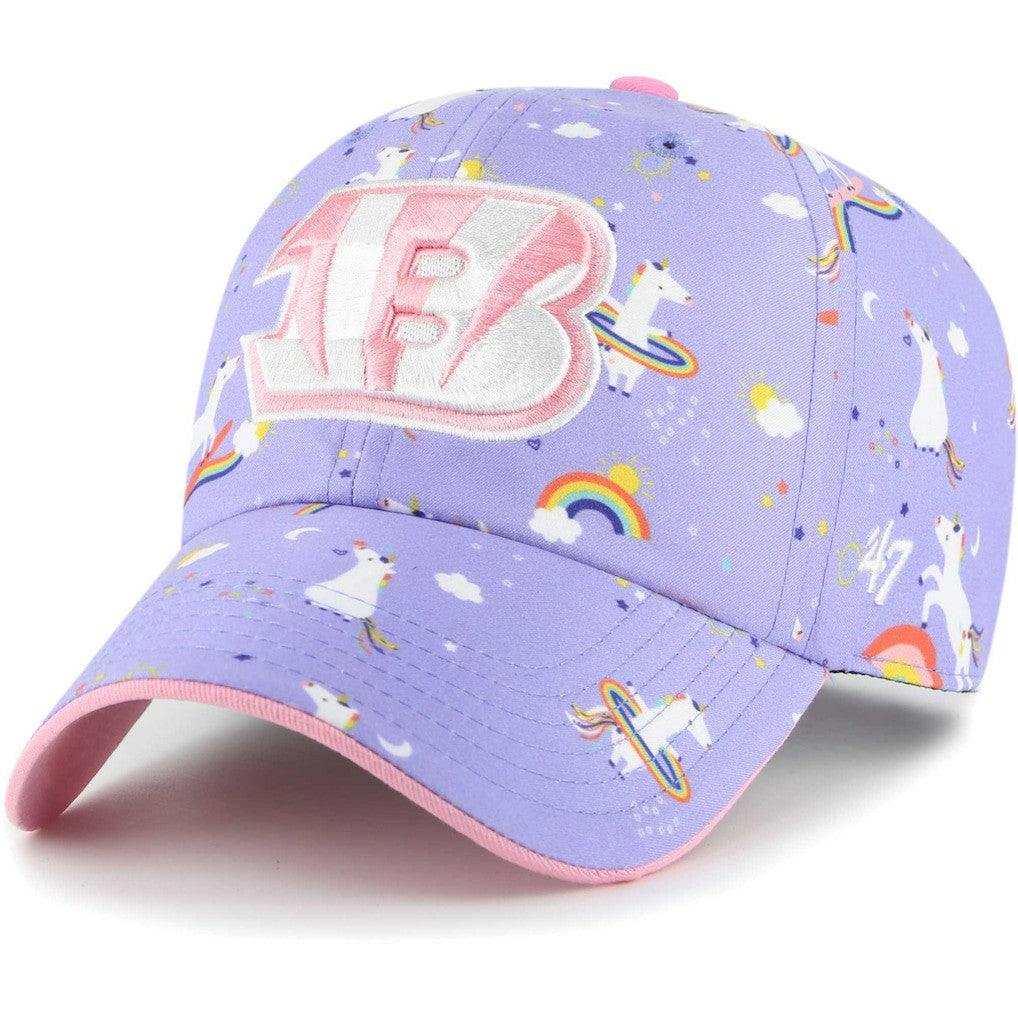 Cincinnati Bengals '47 Girls Preschool Unicorn Clean Up Adjustable Hat Lavender - 47 brand