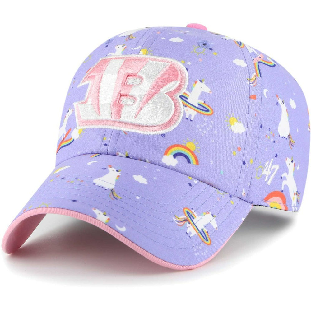 Cincinnati Bengals '47 Girls Preschool Unicorn Clean Up Adjustable Hat Lavender - 47 brand