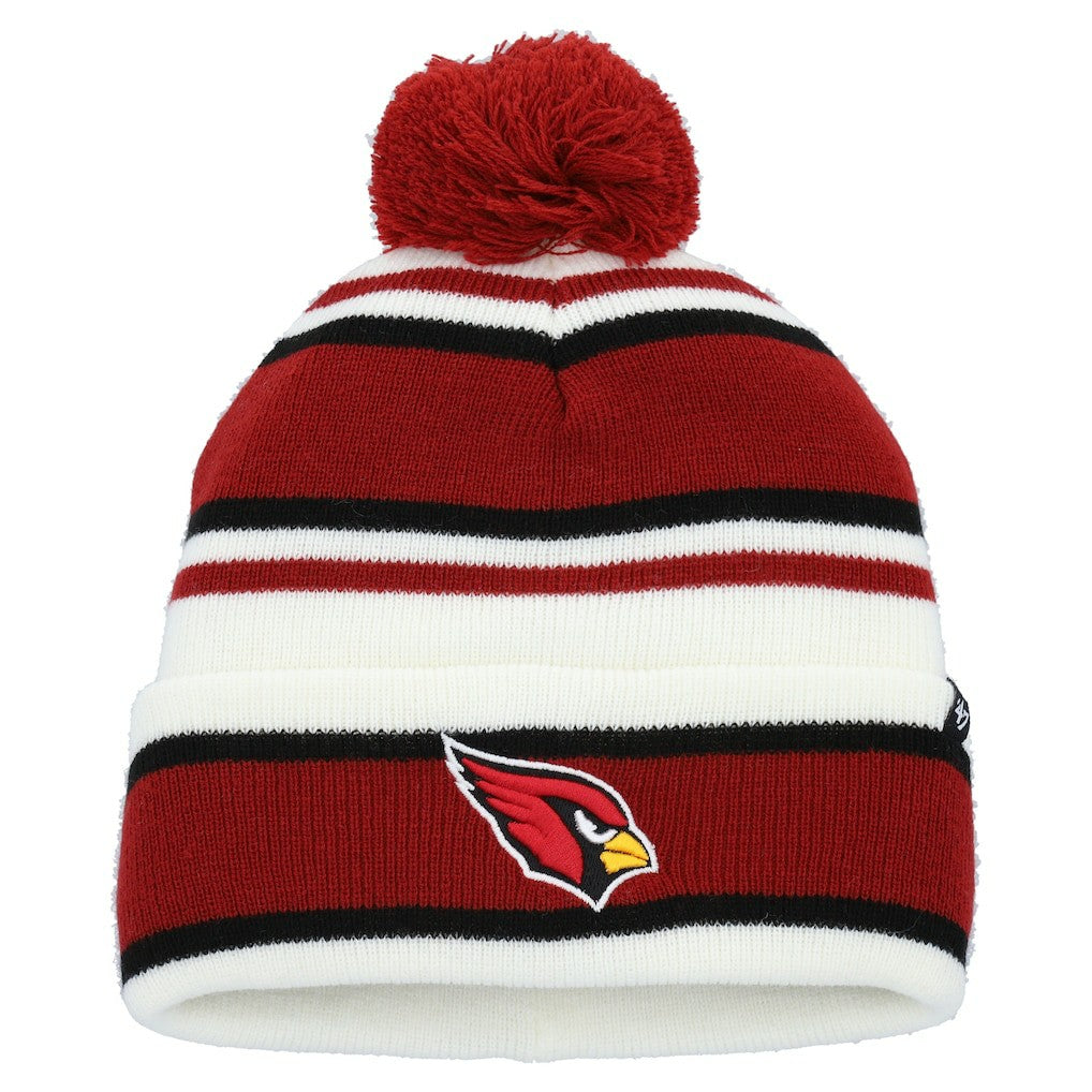 Arizona Cardinals '47 Youth Stripling Cuffed Knit Hat with Pom White - 47 brand