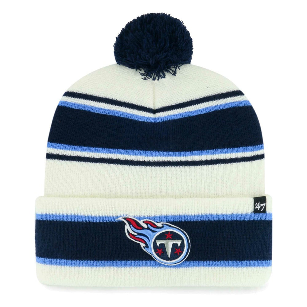 Tennessee Titans '47 Youth Stripling Cuffed Knit Hat with Pom White - 47 brand