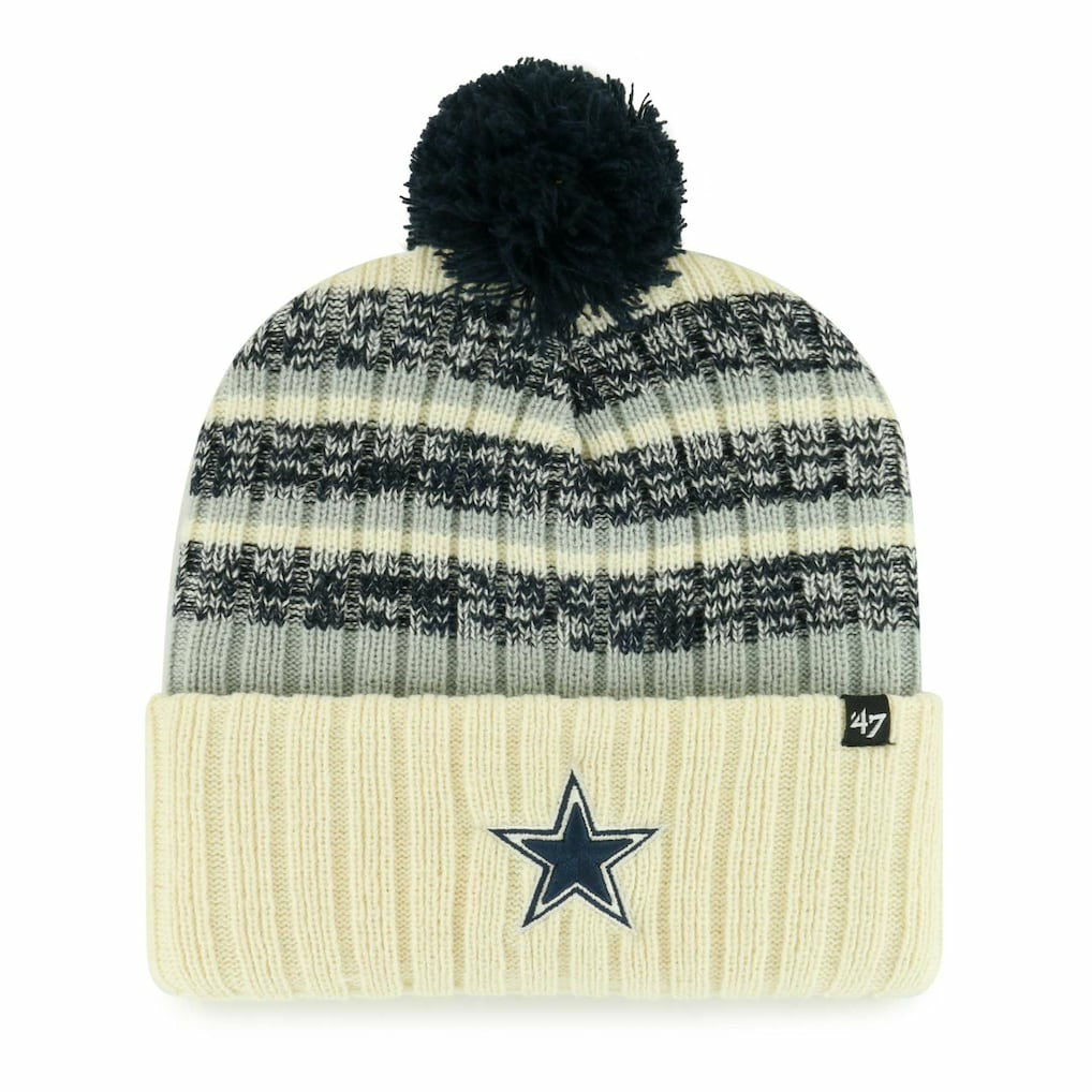Dallas Cowboys '47 Tavern Cuffed Knit Hat with Pom Cream - 47 brand
