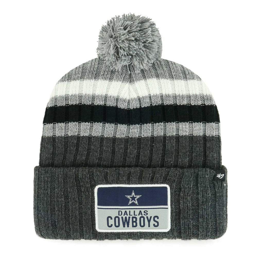 Dallas Cowboys '47 Stack Cuffed Knit Hat with Pom Gray - 47 brand