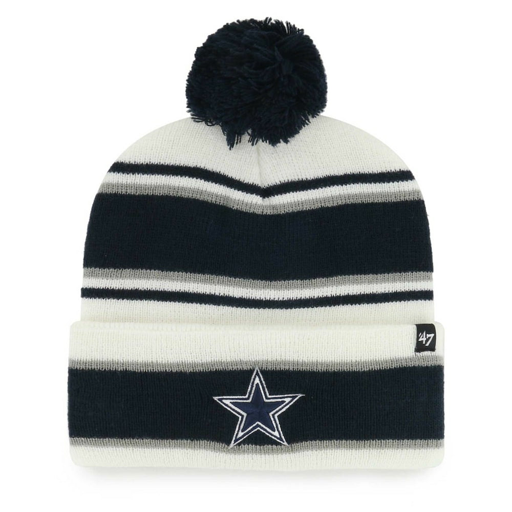 Dallas Cowboys '47 Youth Stripling Cuffed Knit Hat with Pom White - 47 brand
