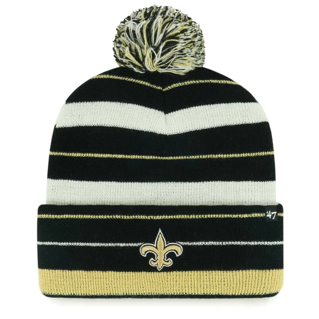 New Orleans Saints '47 Powerline Cuffed Knit Hat with Pom Black - 47 brand