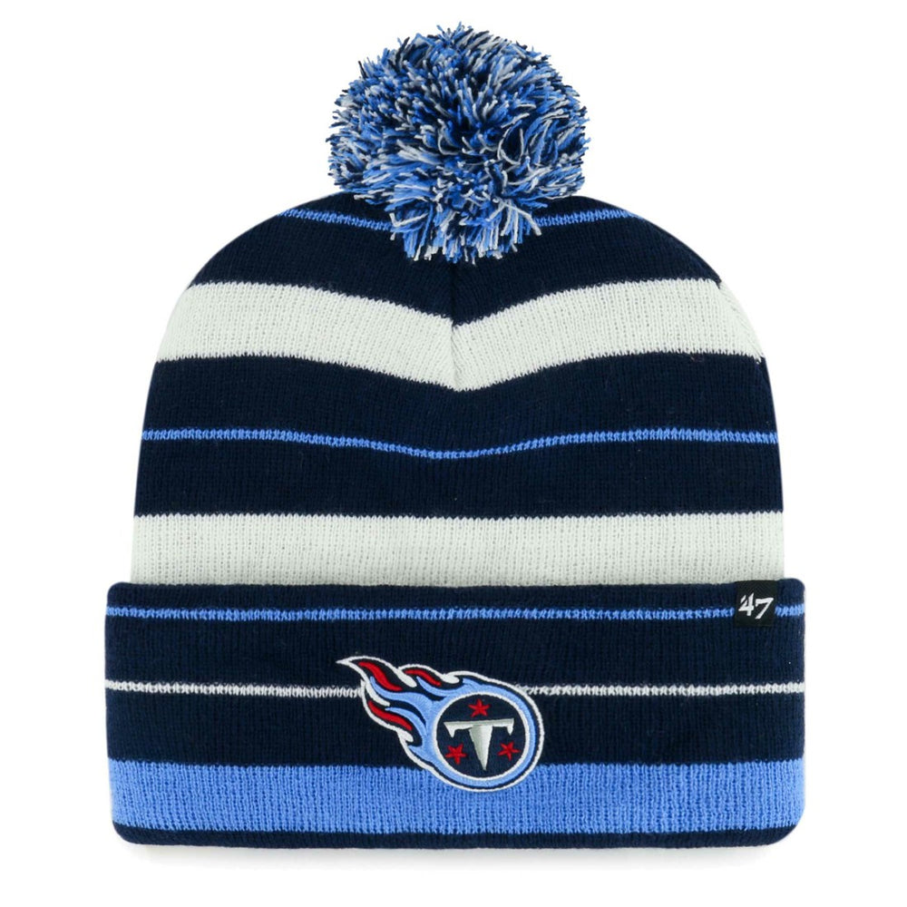 Tennessee Titans '47 Powerline Cuffed Knit Hat with Pom Navy - 47 brand