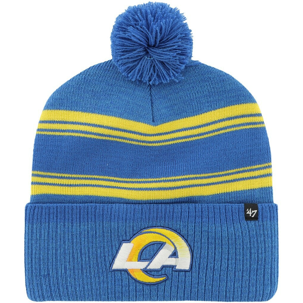 Los Angeles Rams '47 Fadeout Cuffed Knit Hat with Pom Royal - 47 brand