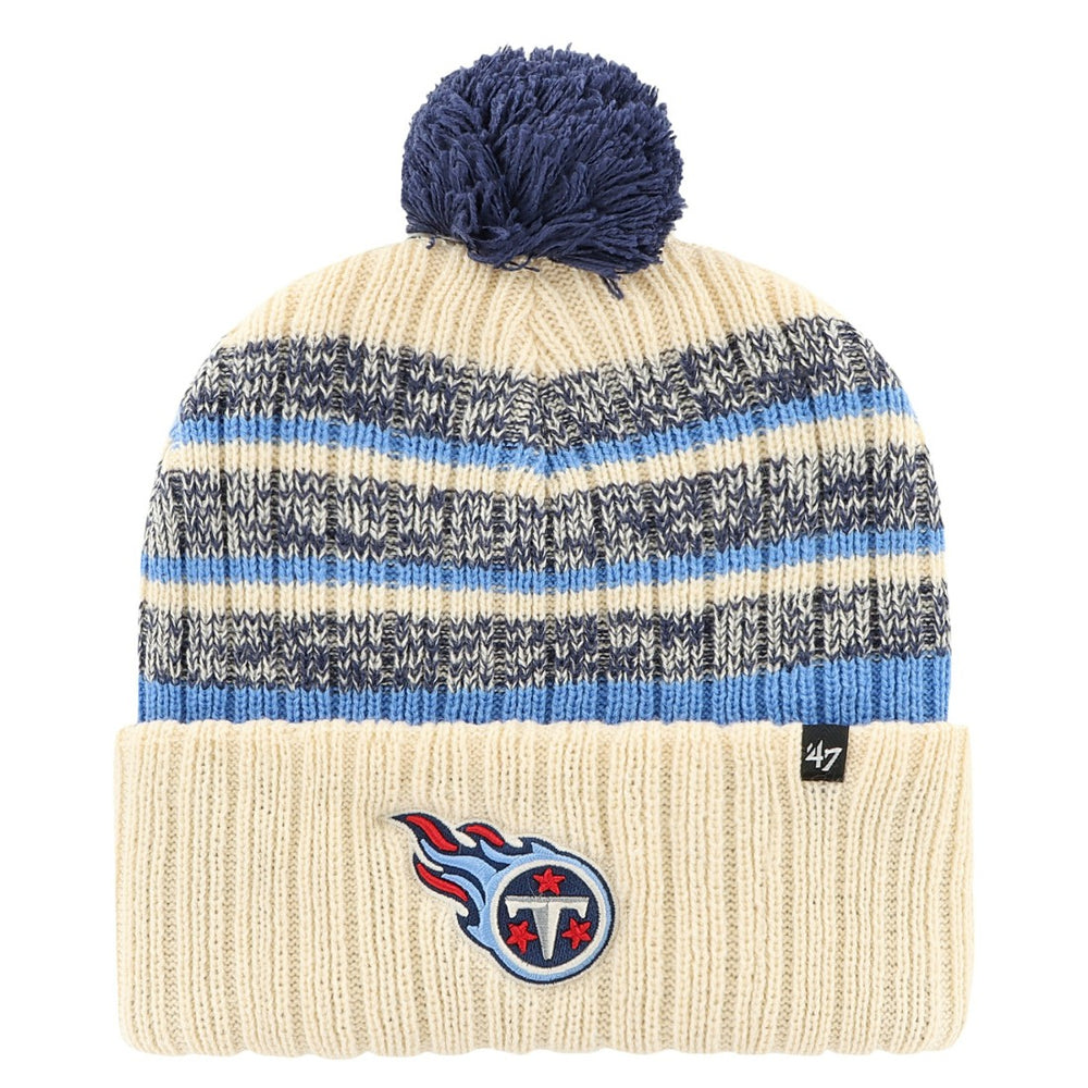 Tennessee Titans '47 Tavern Cuffed Knit Hat with Pom Cream - 47 brand