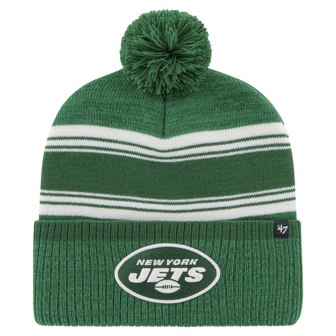 New York Jets '47 Fadeout Cuffed Knit Hat with Pom Green - 47 brand