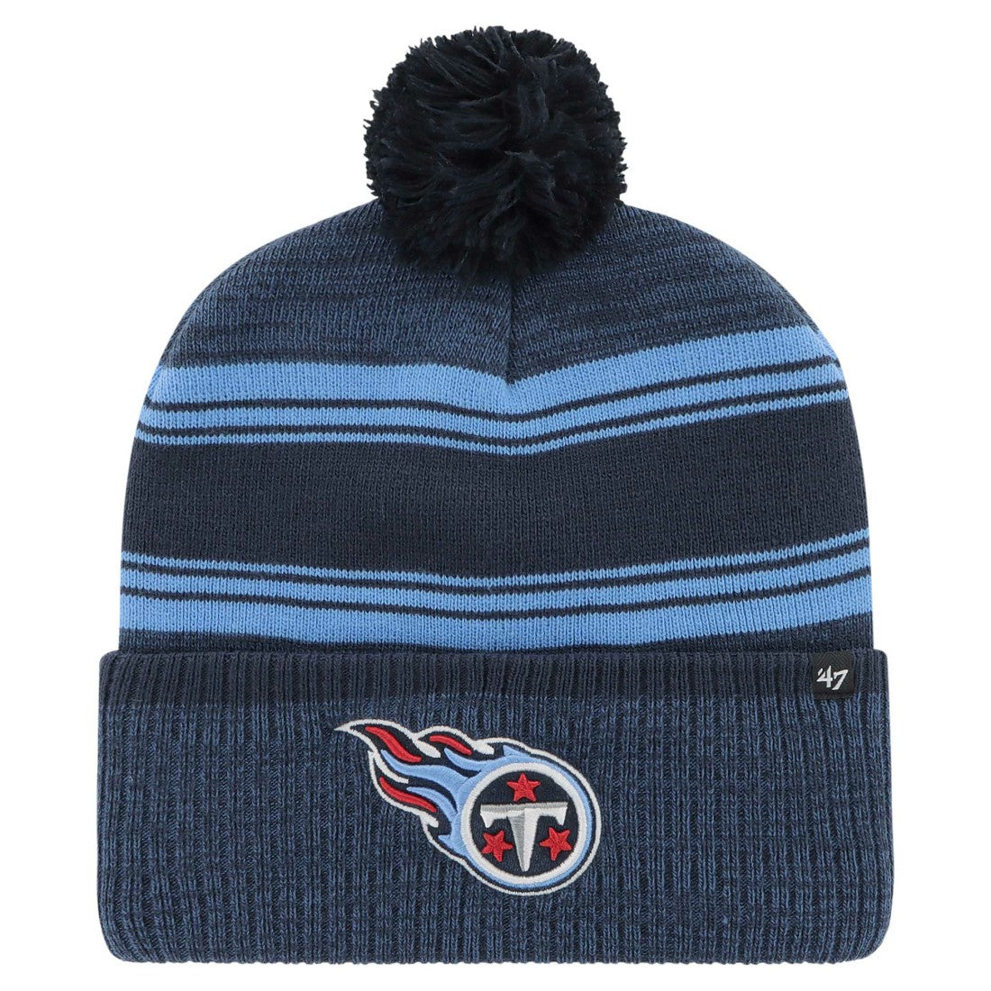 Tennessee Titans '47 Fadeout Cuffed Knit Hat with Pom Navy - 47 brand