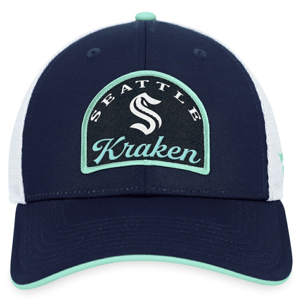 Seattle Kraken Fanatics Fundamental Adjustable Hat Deep Sea Blue/White