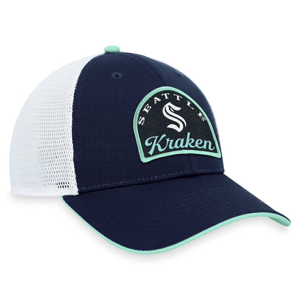 Seattle Kraken Fanatics Fundamental Adjustable Hat Deep Sea Blue/White