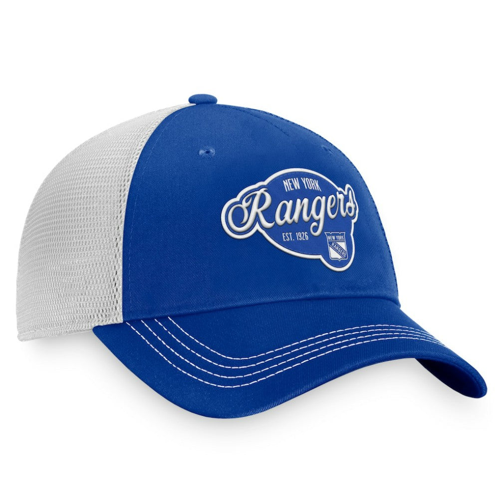 New York Rangers Fanatics Women's Fundamental Trucker Adjustable Hat Navy/White