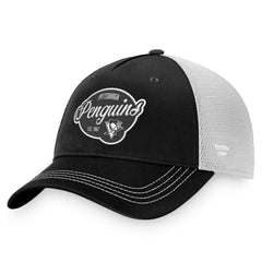 Pittsburgh Penguins Fanatics Women's Fundamental Trucker Adjustable Hat Black/White