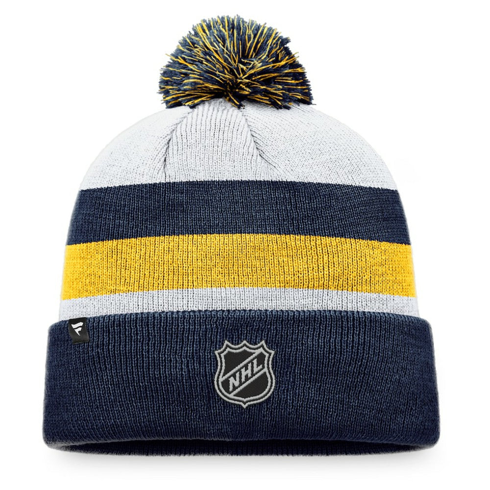 St. Louis Blues - Fanatics Fundamental Cuffed Knit Hat with Pom Navy/Gold