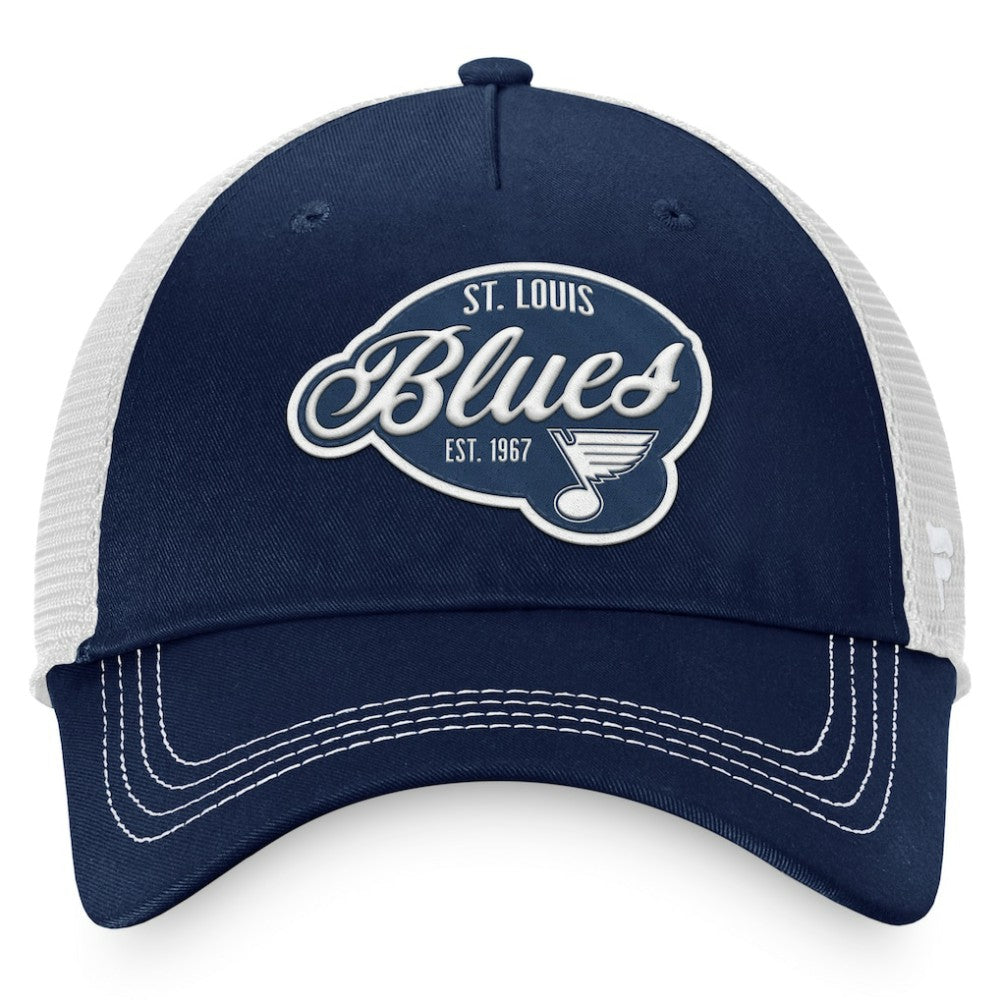 St. Louis Blues - Fanatics Women's Fundamental Trucker Adjustable Hat Navy/White
